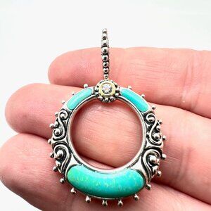 Barbara Bixby SINGLE Earring Sterling Silver 18K Gold Green Turquoise